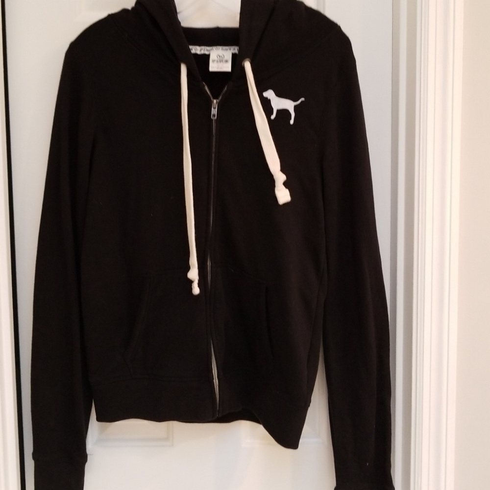 Pink Victoria's Secret Black Hoodie